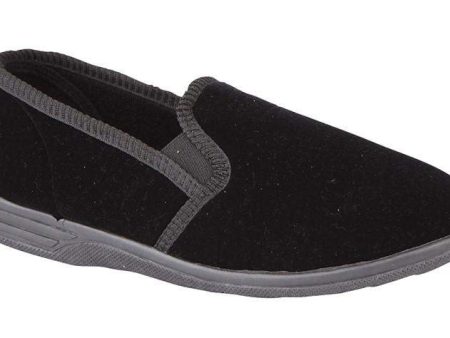 Zedzzz Mens Black Velour Slipper Supply