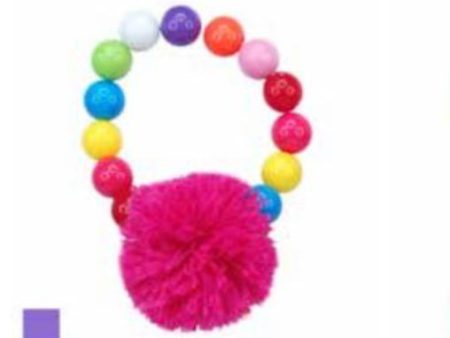 Pink Poppy - Pom Pom Beaded Bracelet - (BCG111) - Pink (GSO) Hot on Sale