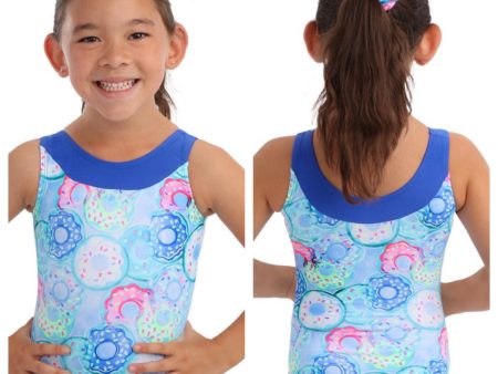 *Snowflake Designs - Sprinkles Gymnastics Leotard- Child (SPRIBLUCONF) - Blue on Sale