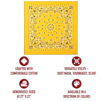 Rothco Trainmen Paisley Bandana – Extra-Large - 27” X 27  Yellow 4349 YEL Online