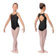 *Bloch - Flower Racerback Camisole Leotard - Child (CL9667) - Black Online Hot Sale