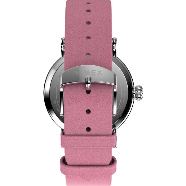 Timex Standard x Peanuts Valentine s 40mm Leather Strap Watch Pink TW2W88900VQ Sale