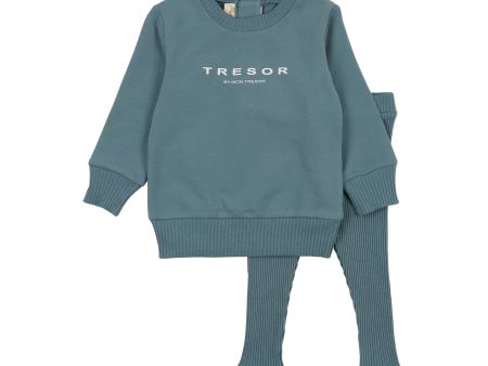 Mon Tresor Baby Tresor Cosy Cotton Ensemble Spring Blue Hot on Sale