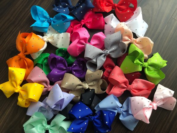 Hair Bows - Rhinestone - Various Colors (GSO) Online Hot Sale