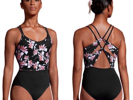 *Mirella - Double Strap Print Camisole Leotard - Child Adult (M2174TM M2174LM) - Black Final Sale Cheap