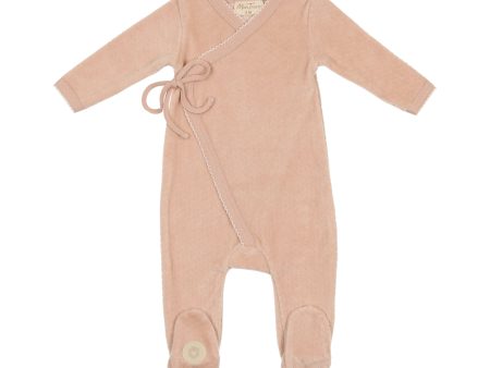 Mon Tresor Baby Scallop Wrap Footie Rose & Ivory For Cheap