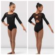 *Bloch - Flower Vine 3 4 Sleeve Leotard - Child (CL4626) - Black Cheap