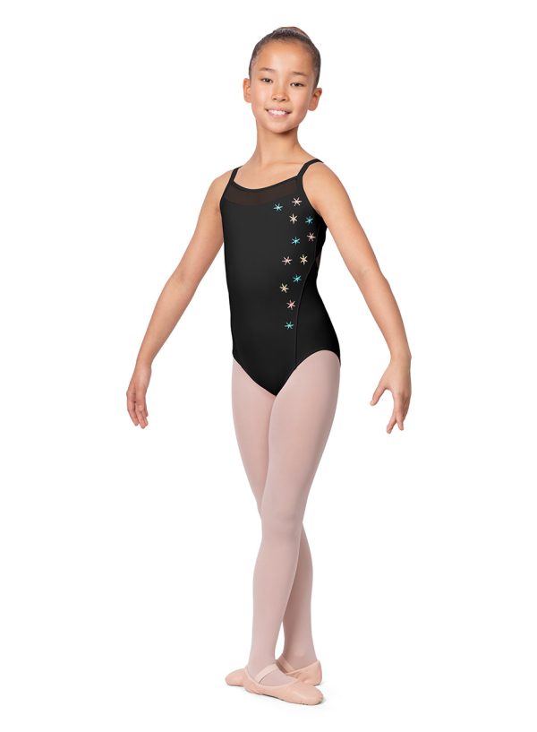 *Bloch - Flower Racerback Camisole Leotard - Child (CL9667) - Black Online Hot Sale