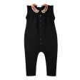 Dinky Baby Robe Black With Flowered Collar Cheap