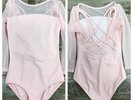 *Mirella - Low Back Strap 3 4 Sleeve Leotard - Child (M121C) - Pink Online now