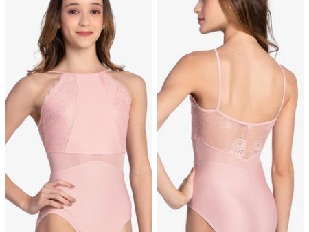 So Danca - Floral Lace Halter Top Camisole Leotard - Adult (RDE-2390) - Petal Pink (GSO) Online Sale