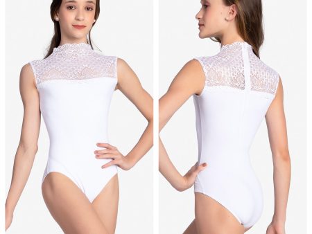 So Danca - Fay Fayette High Neck Leotard - Child Adult (L-2520 RDE-2521) - White (GSO) For Discount