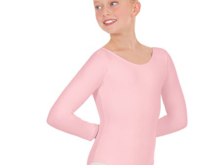 Eurotard Dancewear - Microfiber Long Sleeve Leotard - Child (44265C) - Pink Online now