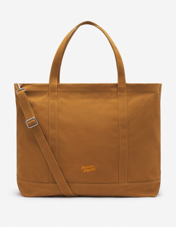 Maison Kitsune Bold Fox Head XL Tote Bag Golden Brown LW05105WW0083 P236 Fashion