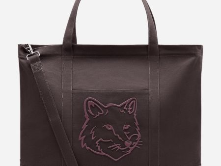 Maison Kitsune Bold Fox Head XL Tote Bag Pecan Brown LW05105WW0083 P299 Cheap