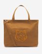 Maison Kitsune Bold Fox Head XL Tote Bag Golden Brown LW05105WW0083 P236 Fashion