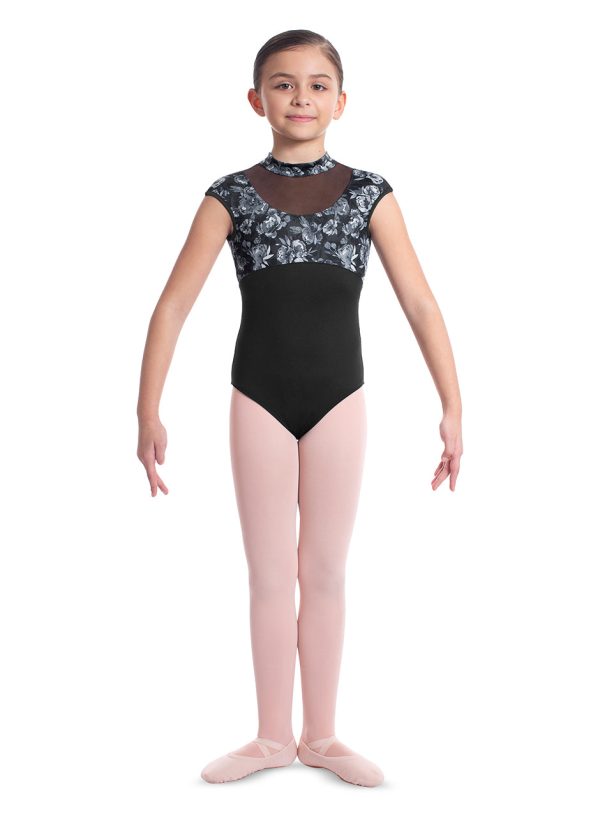 *Mirella - Mock Neck Cap Sleeve Leotard - Child (M1543C) - Black Supply