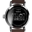 Timex Standard 40mm Peanuts Love White Dial Silver-tone Case Brown Leather Strap TW2W53900VQ Cheap