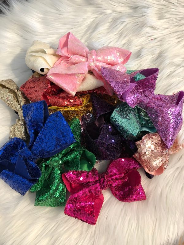 Hair Bows - Sequin - Various Colors (GSO) Hot on Sale