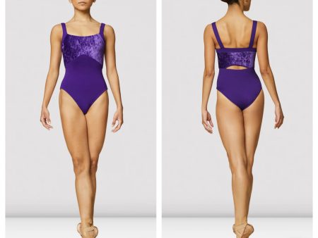 *Bloch - Velvet Front Bodice Wide Strap Leotard - Child (TWL1015) - Amethyst (GSO) Online Sale