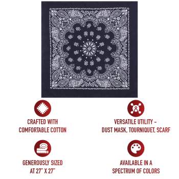 Rothco Trainmen Paisley Bandana – Extra-Large - 27” X 27  Navy Blue 4349 NBLU Online Sale