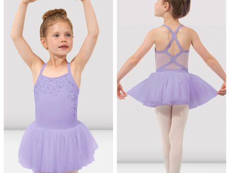 *Bloch - Flower Vine Mesh Back Camisole Tutu Leotard - Child (CL4687) - Lilac For Sale