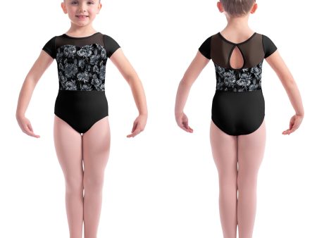 *Mirella - Print Cap Sleeve Leotard - Child (M1542C) - Black Cheap