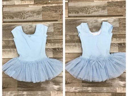 *Danz N Motion - Short Sleeve Leotard W  Back Bow Accent - Child (2463C) - Light Blue on Sale