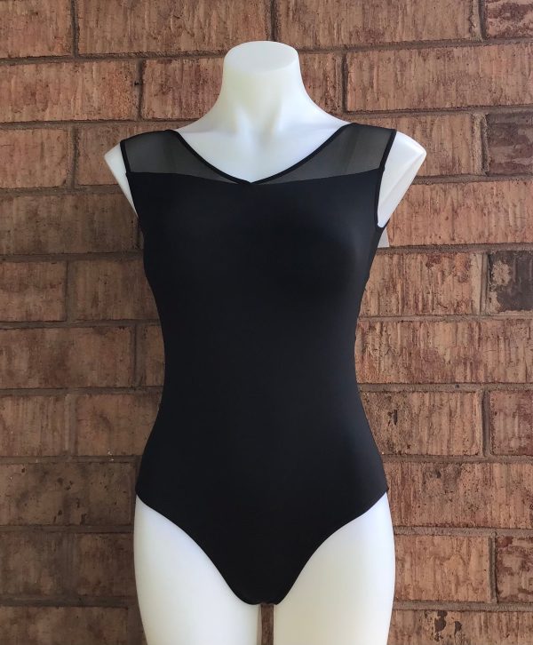 Ballet Rosa -Crystale V-Front Full Back Leotard - Adult (1115MFA) - Noir Hot on Sale