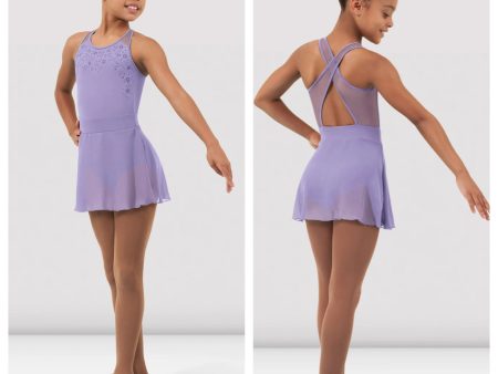 Bloch - Flower Vine Cross Back Tank Dress - Child (CL4625) - Lilac Online Hot Sale