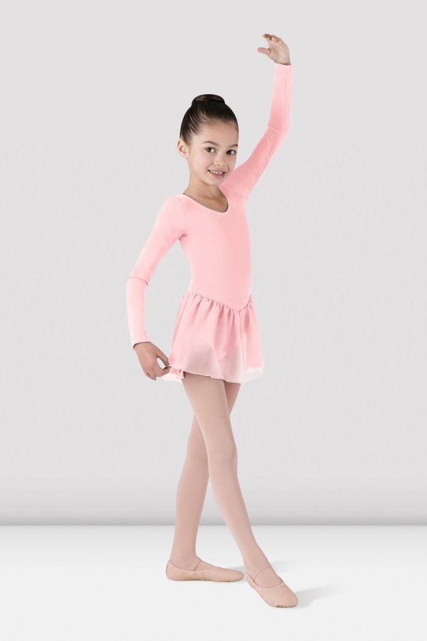 Bloch - Girls Long Sleeve Skirted Leotard - Child (CL5309) - Light Pink Sale