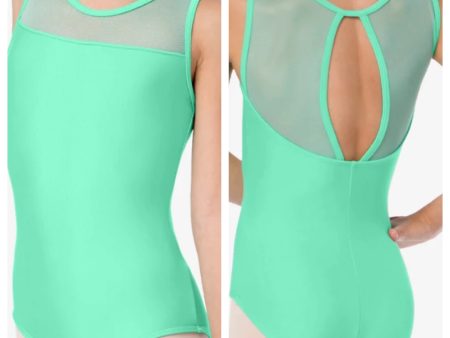 So Danca - High Neck Leotard Leotard With Keyhole Back - Adult (SL127) - Mint Green Online Sale