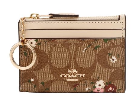 Coach Women s Mini Skinny Id Case In Signature Canvas With Evergreen Print Im Khaki Multi C4476 IME7V For Discount