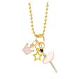 Zomi Gems - Ballerina, Crown, & Star Gold Charm Necklace Online