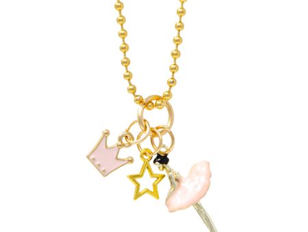 Zomi Gems - Ballerina, Crown, & Star Gold Charm Necklace Online