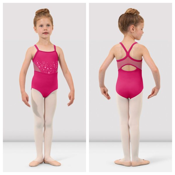 *Bloch - Flower Vine Mesh Back Camisole Leotard - Child (CL4697) - Hot Pink Cheap