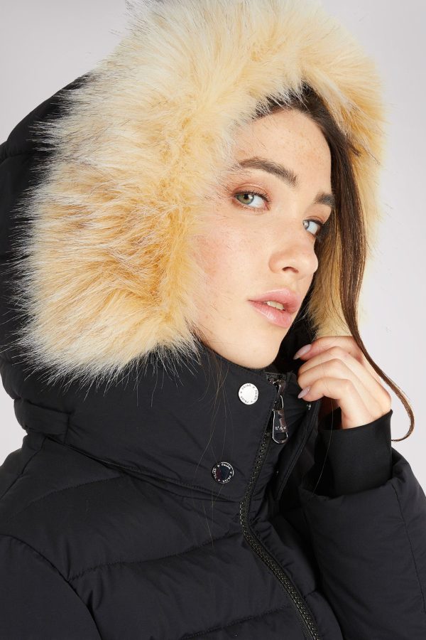 Jupiter Women s Puffer Jacket w  Faux Fur Trim Discount