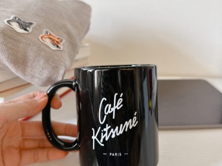 Maison Kitsune Muh Cafe Kitsune Black SPCKU08404 BK on Sale