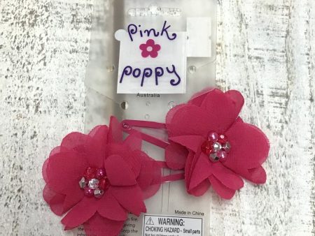 Pink Poppy - Flower Hair Clip - (2357) - Pink on Sale