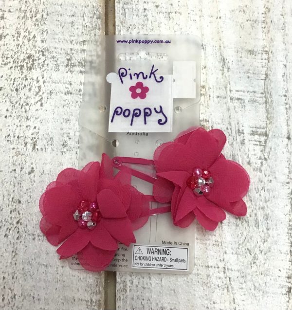 Pink Poppy - Flower Hair Clip - (2357) - Pink on Sale