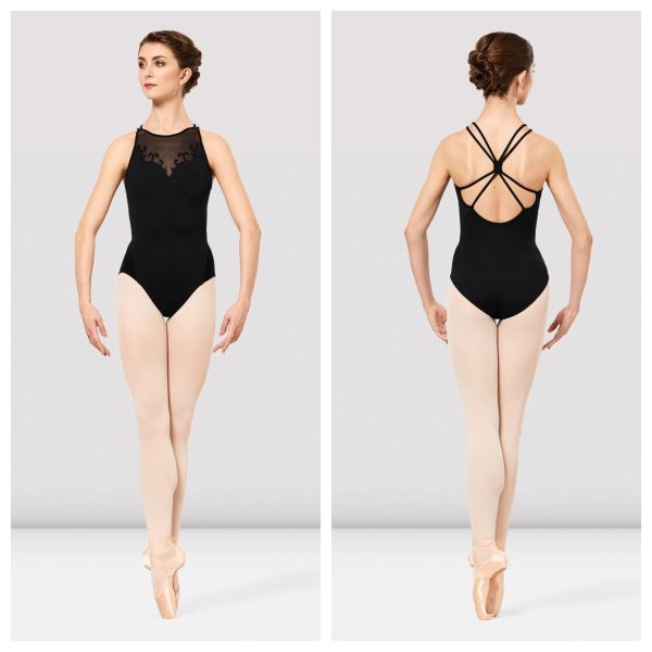 *Bloch - Tween Sora Mesh Cross Back Embroidered Leotard - Tween (TWL2327) - Black (GSO) Online now