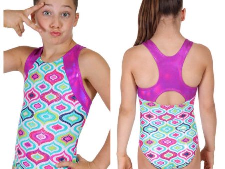 *Snowflake Designs - Jeweled Gymnastics Leotard- Child (JEWELEDLEOTARDCONF) - Multicolor Online Sale