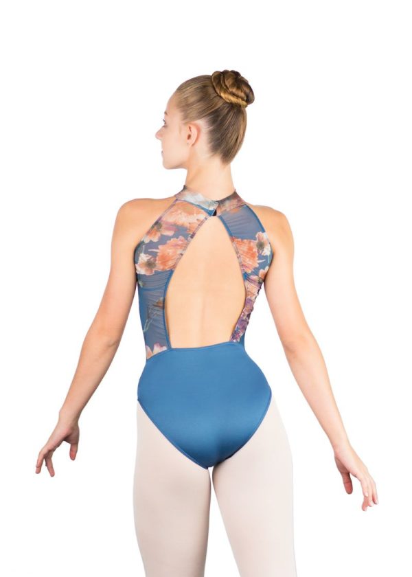 Ballet Rosa - Riley High Neck Open Back Leotard - Adult (1139MFA) - Blue For Cheap