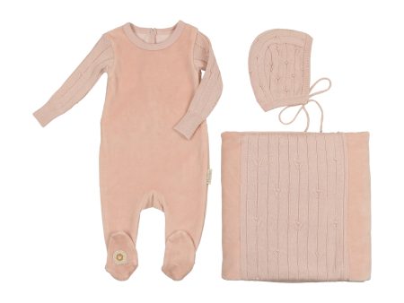 Mon Tresor Baby Luxe Texture Layette Set Pink Whip Online now