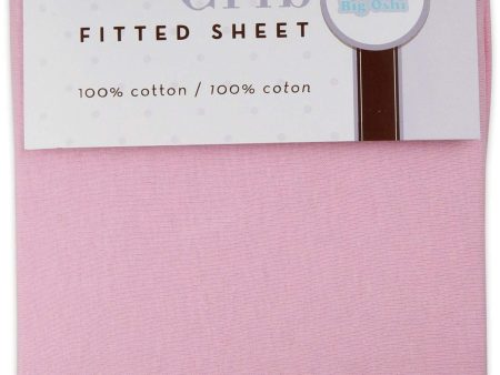 Big Oshi Fitted Knit Cotton Crib Sheet Pink Online Sale