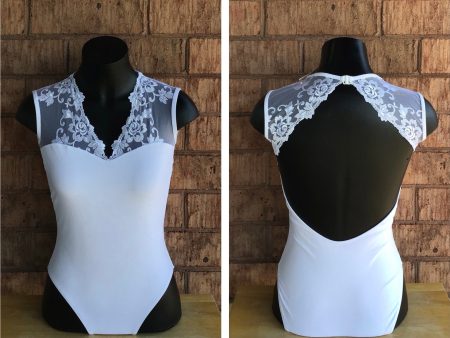 Ballet Rosa - Emmeline V-Neck Open Back Leotard - Adult (1110LMA) - Blanc Online Hot Sale