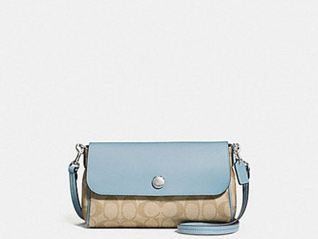 Coach Women s Reversible Crossbody In Signature Canvas Khaki Aquamarine F59534 SVNKA Online