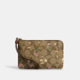 Coach Women s Corner Zip Wristlet In Signature Canvas With Wildflower Print Gold Khaki Multi C8732 For Cheap