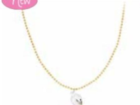 Pink Poppy - Swan Necklace on Chain - (NCG118) white Pink Yellow -  (GSO) on Sale