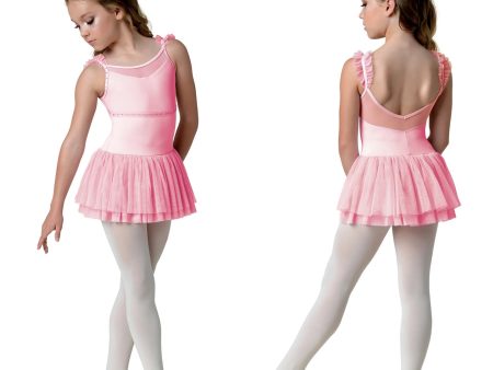 *Danz N Motion - Kids Bria Ruffle Strap Camisole Dress - Child (22203C) - Pink For Cheap